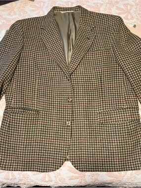 Hunt Club Brown & Black Houndstooth Sport Coat with Red Windowpane